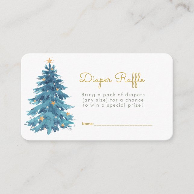 Weihnachtswatercolor Babydusche Windelwaschmaschin Begleitkarte (Vorderseite)