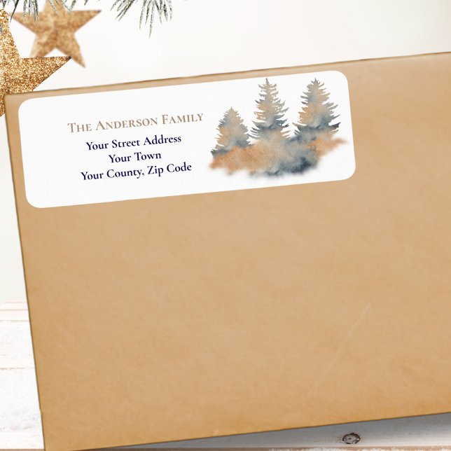 Weihnachtswatercolor Winterwald Bäume Name (Von Creator hochgeladen)