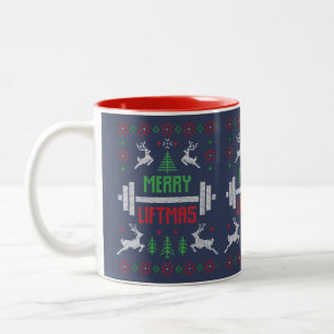 Weihnachtsweih Heben hässliches Pullover Zweifarbige Tasse