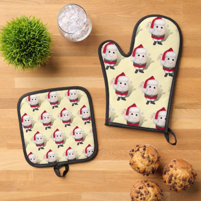 Weihnachtsweih Ofenhandschuh & Topflappen-Set (Oben Unten)