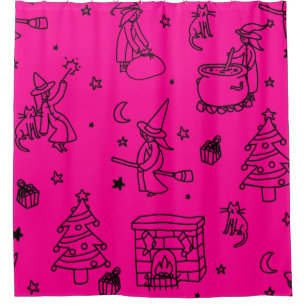 Weihnachtsweih, pink duschvorhang