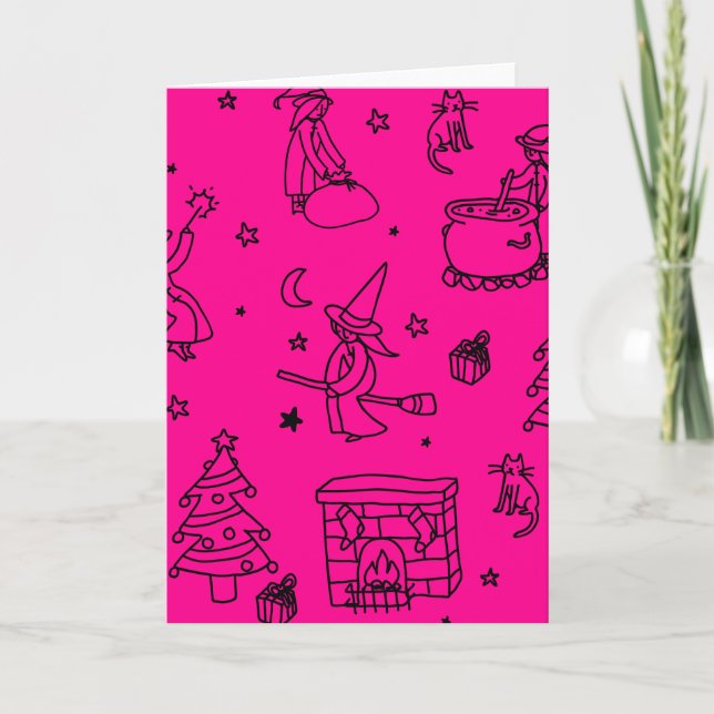 Weihnachtsweih, pink einladung (Vorderseite)