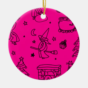 Weihnachtsweih, pink keramik ornament