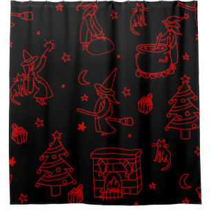 Weihnachtsweih, schwarz duschvorhang