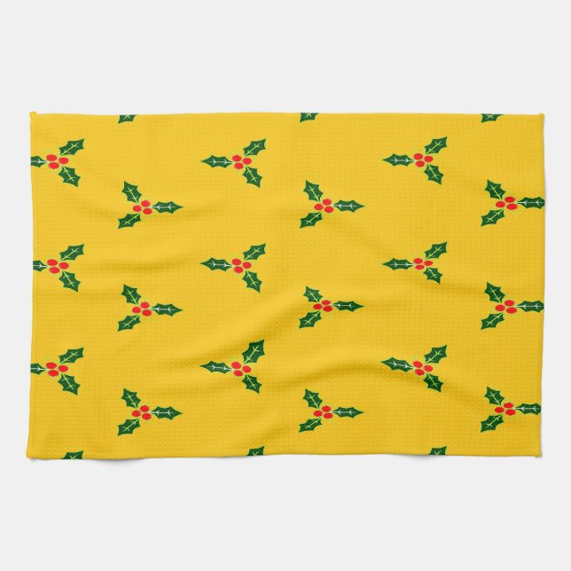 Weihnachtsweihe auf Orange Geschirrtuch (Horizontal)