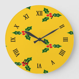 Weihnachtsweihe auf Orange Große Wanduhr