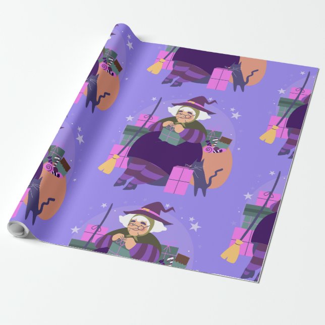 Weihnachtsweihe der schwarzen Katze Geschenkpapier (Ungerollt)