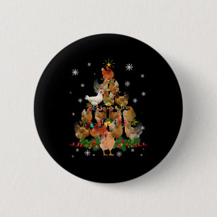 Weihnachtsweihe im Hühnchen Lichter Funny Chicken Button