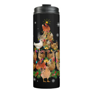 Weihnachtsweihe im Hühnchen Lichter Funny Chicken Thermosbecher