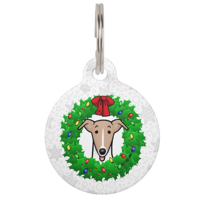 Weihnachtsweihe & Lichter - Fauna & Weiß Haustiermarke (Vorderseite)