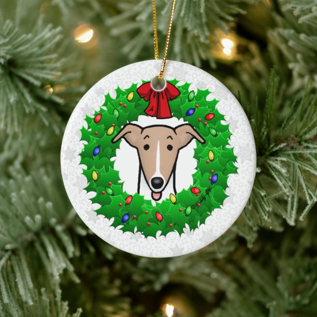 Weihnachtsweihe & Lichter - Fauna & Weiß Keramik Ornament (Baum)