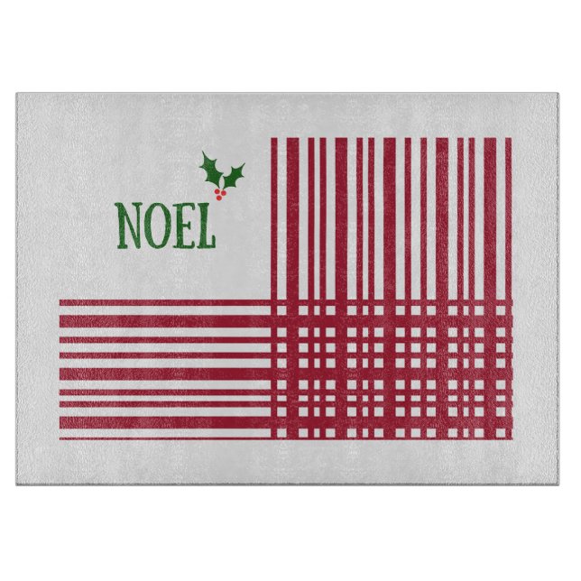 WeihnachtsWeihnachten-Stechpalmen-karierter Schneidebrett (Vorderseite)