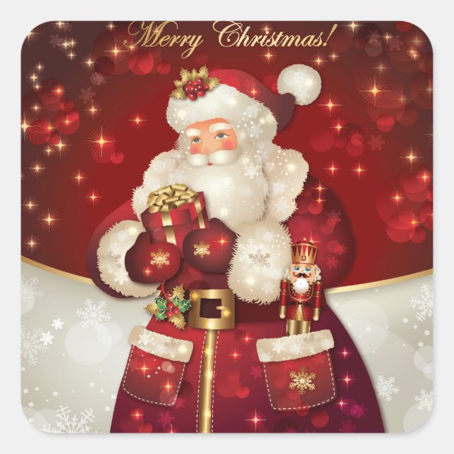 WeihnachtsWeihnachtsaufkleber Quadratischer Aufkleber (Vorderseite)