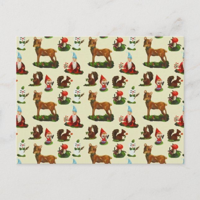 Weihnachtsweihnachtsbaum Hirsch Santa Snowman Postkarte (Vorderseite)