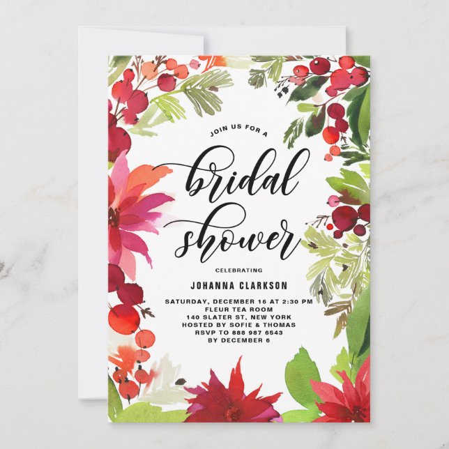 Weihnachtsweihnachtsbilder Brautparty Einladung (Vorderseite)