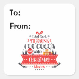 Weihnachtsweihnachtscreme Grafische Typografie - G Quadratischer Aufkleber