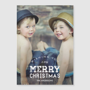 Weihnachtsweihnachtscreme Maßgeschneidertes Foto d Magnetkarte