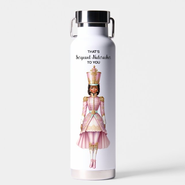 Weihnachtsweihnachtscreme Pink & Gold Trinkflasche (Vorne)