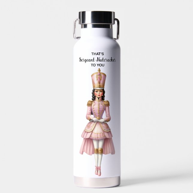 Weihnachtsweihnachtscreme Pink & Gold Trinkflasche (Vorne)