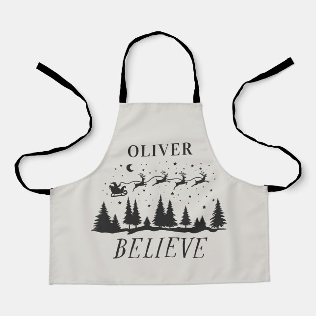 Weihnachtsweihnachtsfest - Beige Foto Schürze (Vorderseite)