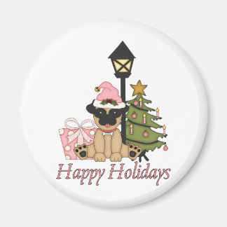 Weihnachtsweihnachtsfest mit Baumgeschenken und T- Magnet