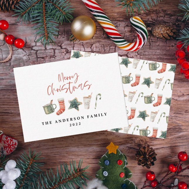 Weihnachtsweihnachtsgetränke Süßkarpfen Feiertagskarte (Von Creator hochgeladen)