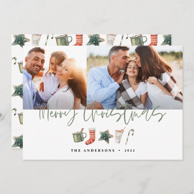 Weihnachtsweihnachtsgetränke Süßkarpfen Holi Feiertagskarte (Vorne/Hinten)