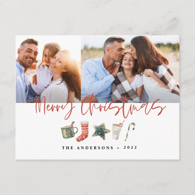 Weihnachtsweihnachtsgetränke Süßkarpfen Holi Feiertagspostkarte (Vorderseite)