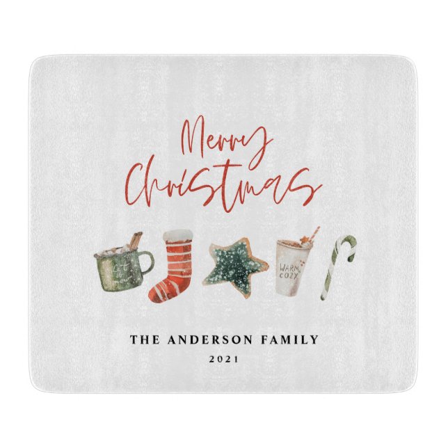 Weihnachtsweihnachtsgetränke Süßkarpfen Schneidebrett (Vorderseite)