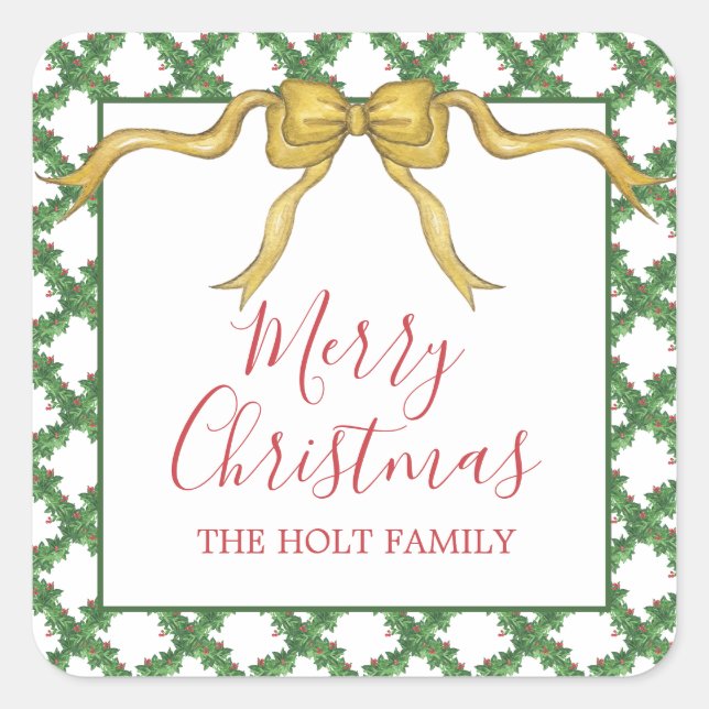 Weihnachtsweihnachtsgottesdienst Quadratischer Aufkleber (Vorderseite)