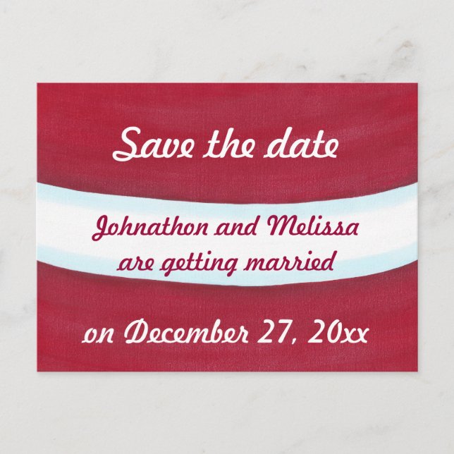 Weihnachtsweihnachtskarten Save the Date Ankündigungspostkarte (Vorderseite)