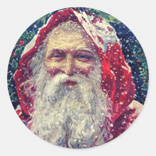 WeihnachtsWeihnachtsmann in Schneeaufkleber Runder Aufkleber
