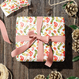 Weihnachtsweihnachtsmänner und Lebkuchen Männer Geschenkpapier