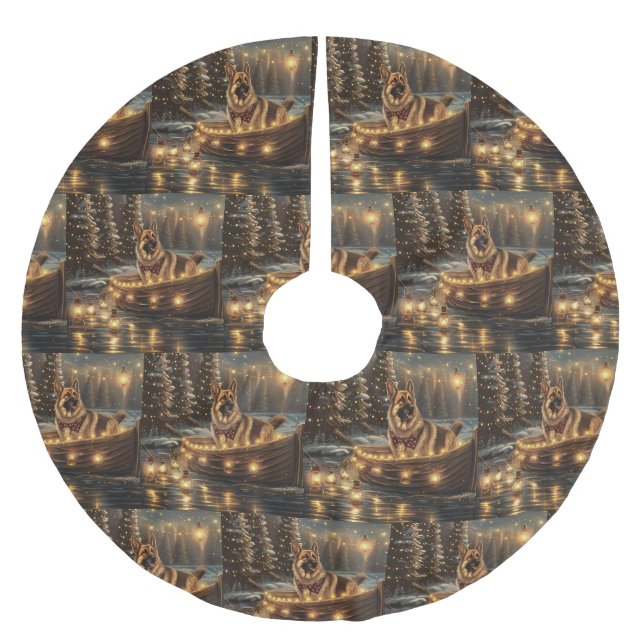 Weihnachtsweihnachtsreise Polyester Weihnachtsbaumdecke (Vorderseite)