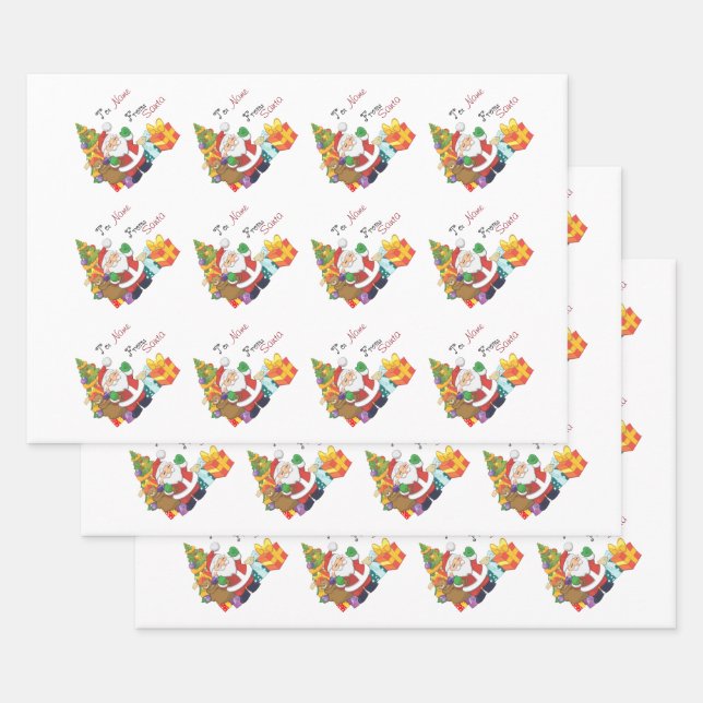 WeihnachtsWeihnachtsWeihnachtsmann nach und nach N Geschenkpapier Set (Set)