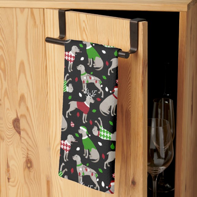 Weihnachtsweimaraner Hund Geschirrtuch (Drittel gefaltet)