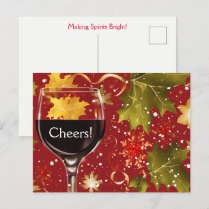 Weihnachtswein Frohe Weihnachten Postkarte