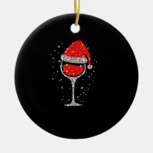 Weihnachtswein Glass Schneeflocken Weihnachtsmannm Keramik Ornament