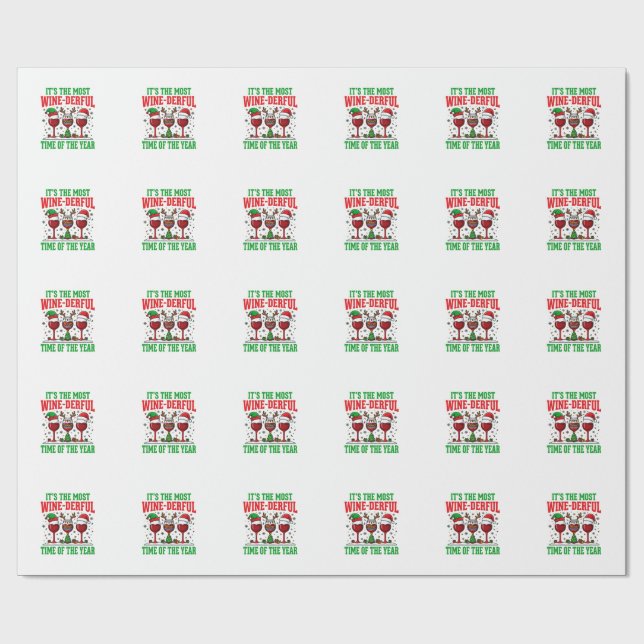 Weihnachtswein-herrliches rotes Weindesign Geschenkpapier (Flach)