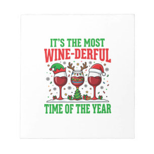 Weihnachtswein-herrliches rotes Weindesign Notizblock