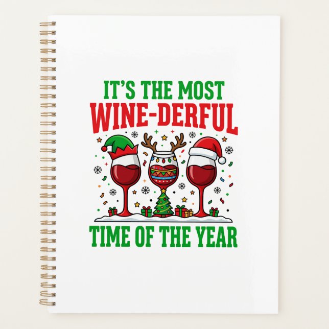 Weihnachtswein-herrliches rotes Weindesign Planer (Vorderseite)