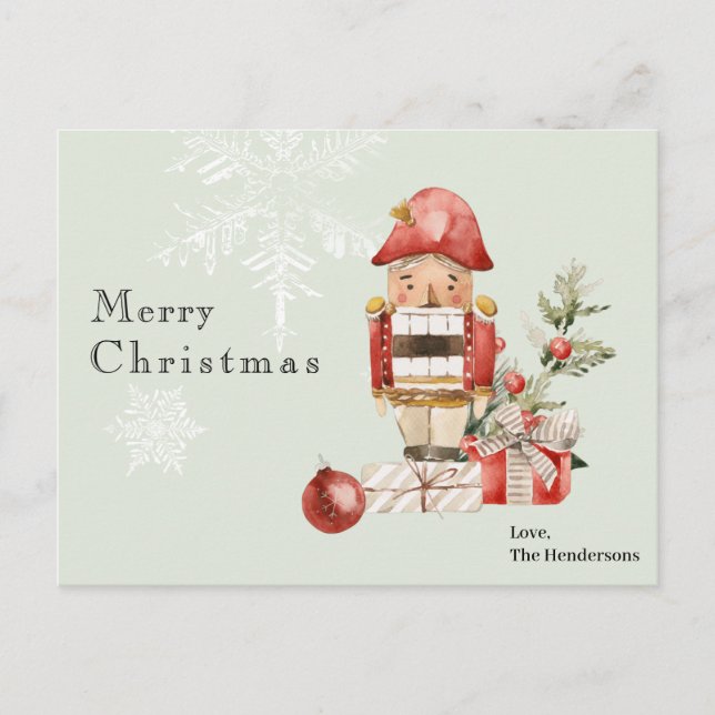 Weihnachtswein Postcard Nutcracker Feiertagspostkarte (Vorderseite)