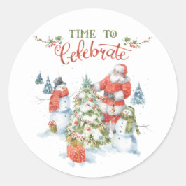 Weihnachtswein Runder Aufkleber