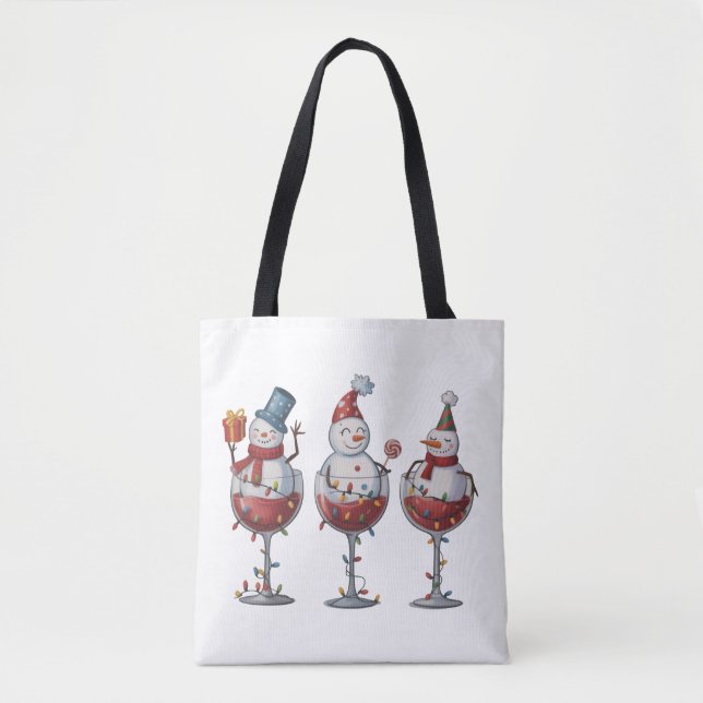 Weihnachtswein Schneemänner Feiertagsgetränke Xmas (Vorderseite)