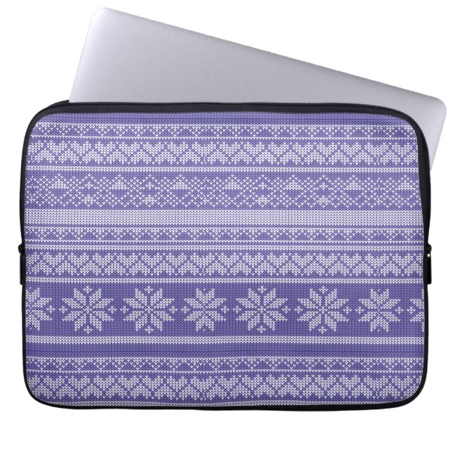 Weihnachtswein Strick Sweater Weihnachtsfeiertag Laptopschutzhülle (Vorderseite)