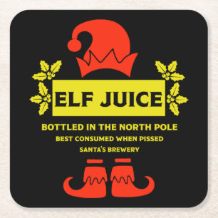 Weihnachtswein und glänzende Weinetiketten Rechteckiger Pappuntersetzer