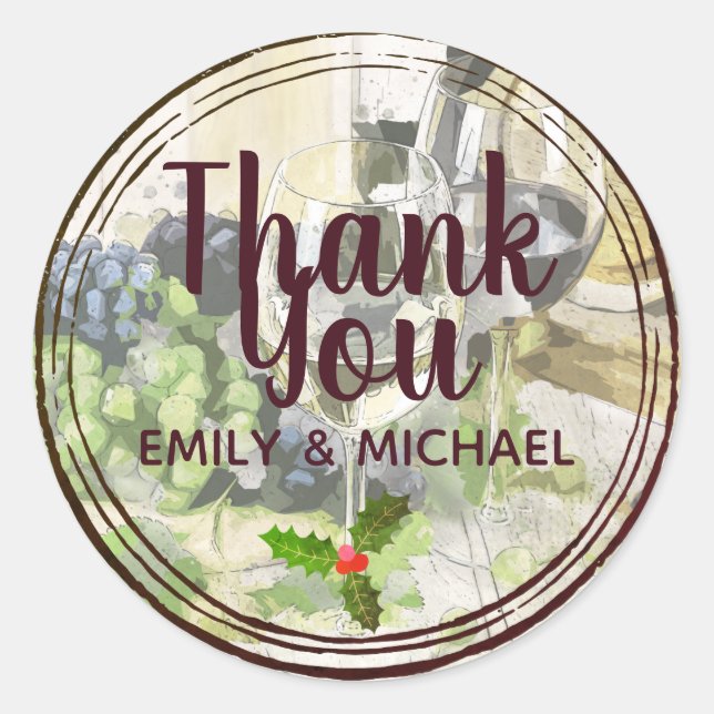 Weihnachtswein und Käse Party Corporate Custom Runder Aufkleber (Vorderseite)