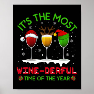 Weihnachtswein Weihnachten Alkohol Pajama PJ Tops  Poster