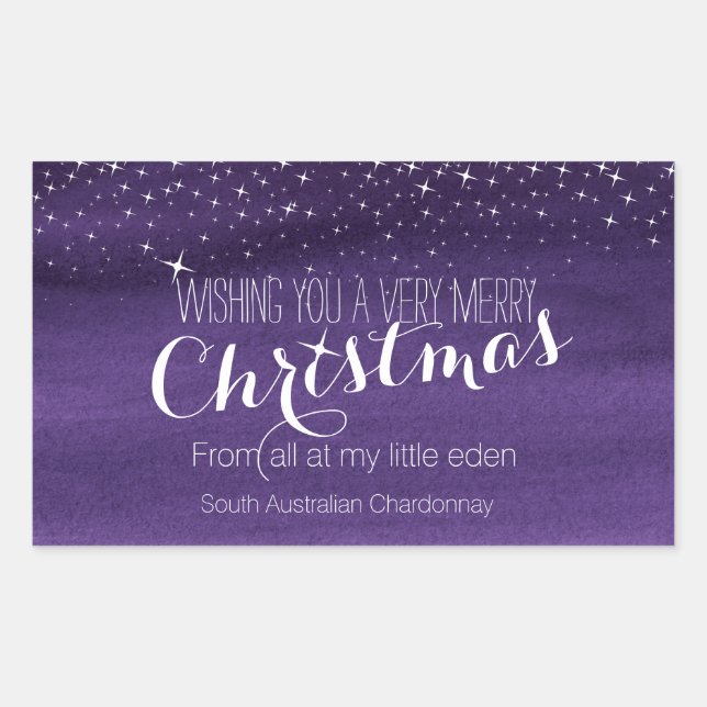 Weihnachtsweinaufkleber Rechteckiger Aufkleber (Vorderseite)