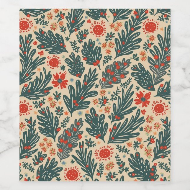 Weihnachtsweinetikett Weinetikett (Einzelnes Label)